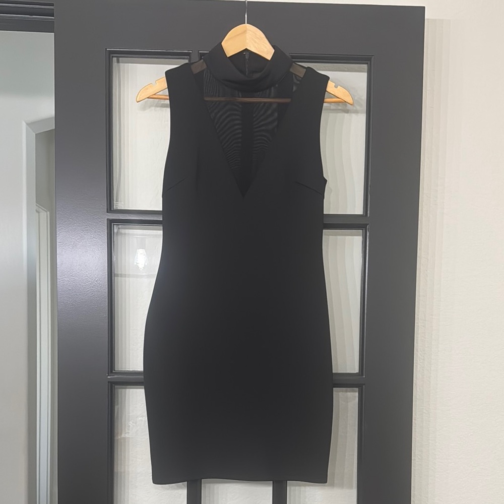Elegant Black Sleeveless Dress withh sheer elegance